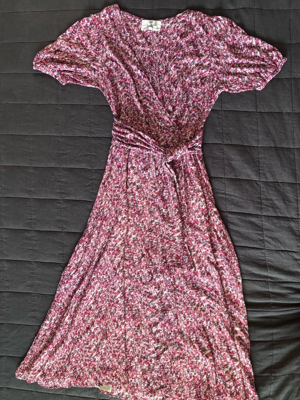 ba&sh Pink Floral Midi Wrap Dress